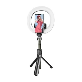 Selfie bot / állvány Puluz LED fénygyűrűvel