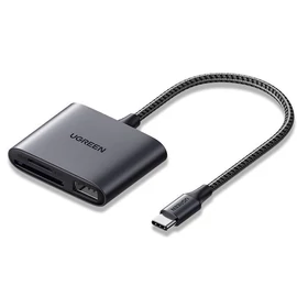 UGREEN CM387 SD és TF kártyaolvasó, USB-C (fekete)
