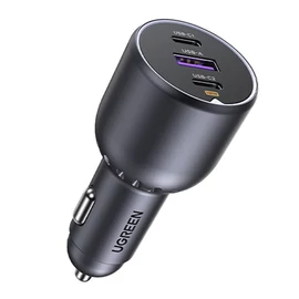 UGREEN EC705 2x USB-C + USB autós töltő, 130W (fekete)
