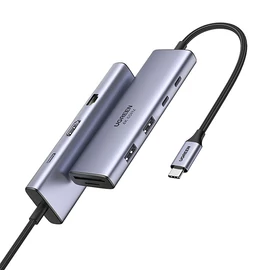 Ugreen CM498 USB-C hub, 3x USB, HDMI, VGA, RJ45, SD/TF, PD 100W