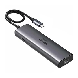 UGREEN CM512 6 az 1-ben USB-C adapter, HDMI 4K@60Hz, 2x USB, RJ45, 100 W, PD
