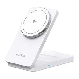 UGREEN W706 mágneses 2 az 1-ben vezeték nélküli töltő, MagSafe W706, 15W (fehér)