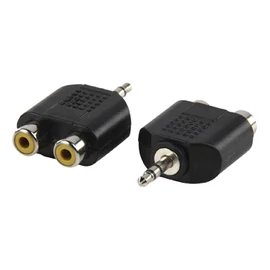 3.5mm stereo dugó - 2*RCA aljzat adapter AC-010 AC 17 ZLA0298 CAGP22940BK 05098