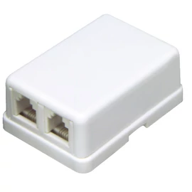 Telefon aljzat, fali / falon kívüli dupla 4P/6c TS 2M/WH