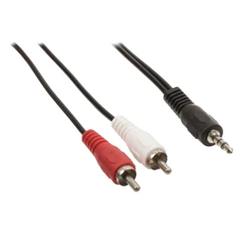 RCA - Jack kábel RCA x2 apa - 3,5" x1 apa stereo  5,0m CAGP22200BK50 KPO2747-5 20174 A 49-5