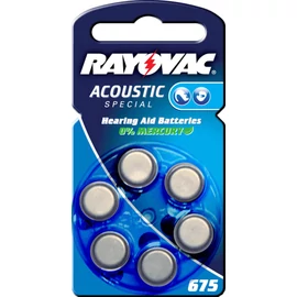 Elem, hallókészülékhez ZA675-PR44-AC675-DA675 Rayovac 6db-os csomag