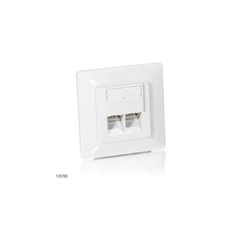 UTP CAT6 fali aljzat, 2 portos, süllyesztett, 80×80 mm, fehér