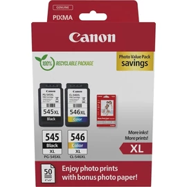 PG-545XL+CL-546XL (8286B006  8286B011) festékpatron csomag, fekete+színes+fotópapír, nagy kapacitású