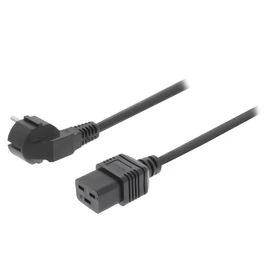 220V-os hálózati tápkábel Schuko IEC-320-C19 1.8-2 méter PCGP10300BK20 PC-186-C19