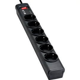 Protection Strip 6 DIN (PS6D) elosztó, 6 aljzat, túlfeszültség védelemmel
