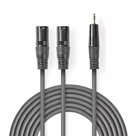 XLR - jack kábel XLR apa 2x - jack 3,5" apa 1x balanced 3,0 méter COTH15310GY30