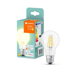 Smart LED izzó, E27, gömb, filament (A60), 6,7 W, 806 lm (állítható), meleg fehér (2700 K), F