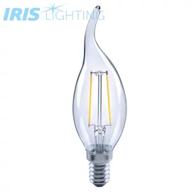LED izzó, E14, csúcsos gyertya, filament (CT35), 4 W, 360 lm, természetes fehér (4000 K), F