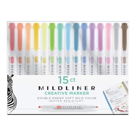 Mildliner Highlighter kétvégű szövegkiemelő készlet, 15 szín