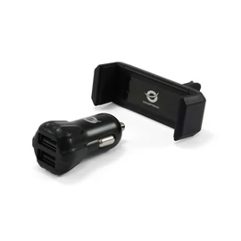 Autós kit szivargyújtó töltő + telefon tartó 12/24V 2A