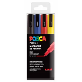 Posca PC-3M dekormarker készlet, 4 alap szín