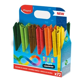 Color`Peps INFINITY Színes ceruza készlet, ceruzatartóval, háromszögletű, 72 darabos készlet