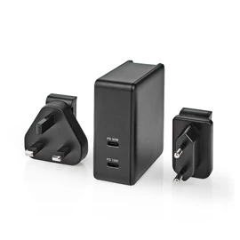 WCPD65W110BK Type-C 65W + 11W WCPD65W110BK laptop és telefon gyorstöltő