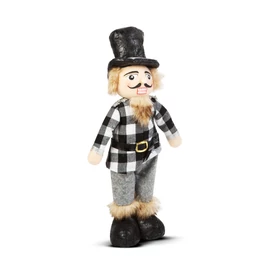 Karácsonyi diótörő baba - álló - 47 cm - poliészter - fekete 