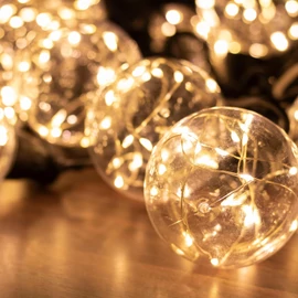 LPL 10 GLOBE micro LED-es fényfüzér, 4,5 m / 200 db melegfehér LED, víztiszta búra, sorolható