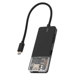USBHUB6 dokkoló állomás, 4K HDMI, egér, billentyűzet, TF/microSD, SD, USB tároló, merevlemez, ~100 W