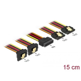 4 x SATA HDD > SATA 15 pin Power Plug kábel, 15 cm