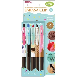 Sarasa Clip Ice Cream zseléstoll készlet, 0,33 mm, nyomógombos, 5 szín