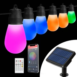 S14 kültéri smart szolár fényfüzér - 84+15 db RGB LED - 14,5 m - bluetooth 11747 