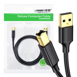 US135 USB 2.0 AB nyomtatókábel, aranyozott, 3 m (fekete)