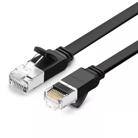 Ethernet RJ45 lapos kábel, Cat.6, UTP, 2m (fekete)