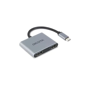 Dicota USB-C hordozható 4-in-1 mini dokkoló állomás, 4K HDMI, PD 100W, ezüst
