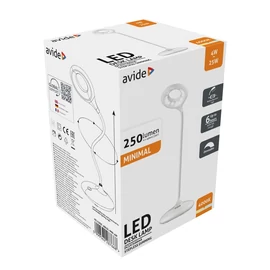 Asztali LED lámpa, Minimal, 4W, 4000K, AVIDE, fehér