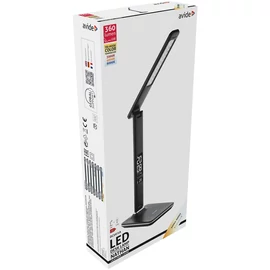 Asztali LED lámpa, Nathan, kijelzős, 6W, 5000K, AVIDE, fekete