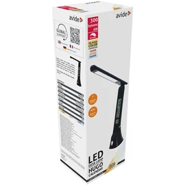 Asztali LED lámpa, Hugo, kijelzős, 6W, 5000K, AVIDE, fekete