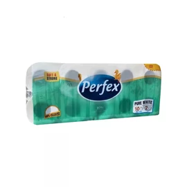 Toalettpapír 2 rétegű kistekercses 100% cellulóz 108 lap/tekercs 10 tekercs/csomag Boni Perfex