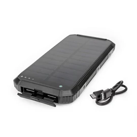 Powerbank napelemes 15W 2X USB-A + USB-C Platinet fekete