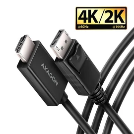 Axagon RVD-HI20C2 1,8m 4K/60Hz DisplayPort - HDMI 2.0 kábel