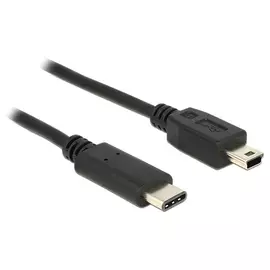 Delock 1m USB Type-C 2.0 apa - USB 2.0 mini-B típusú apa fekete kábel