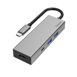 Hama 200107 ezüst USB 3.1 Type-C HUB (2x USB A, 1x USB TYPE-C, HDMI)