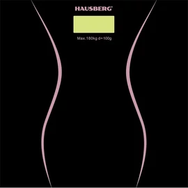 Hausberg HB-6003NG üveg fürdőszobai mérleg fekete