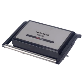 Hausberg HB-539IN 1300W fekete kontakt grill szendvicssütő, állítható termosztát, rozsdamentes ház