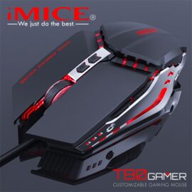 iMICE T80 fémvázas/súlyozható vezetékes optikai gamer egér