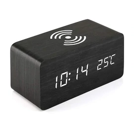 IRIS DC-100-WF-Qi 15W Qi vezeték nélküli töltővel, hangvezérlés fehér digitális óra