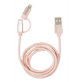 Kikkerland US237-RG fonott USB-C Lightning rózsaarany kábel