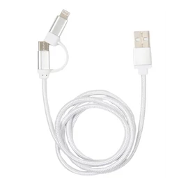 Kikkerland US237-SI fonott USB-C Lightning ezüst kábel