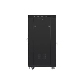Lanberg FF01-8037-12BL 19" 37U SZÉL:800mm MÉLY:1000mm MAG:1883mm lapraszerelt LCD üvegajtós fekete rack szekrény
