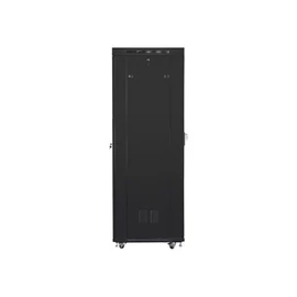 Lanberg FF01-8842-12BL 19" 42U SZÉL:800mm MÉLY:800mm MAG:2097mm LCD lapraszerelt üvegajtós fekete rack szekrény