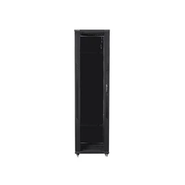 Lanberg FF01-8047-12B 19" 47U SZÉL:800mm MÉLY:1000mm MAG:2270mm lapraszerelt üvegajtós fekete rack szekrény