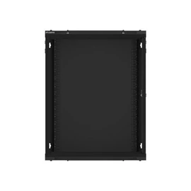 Lanberg WF01-6615-10B 19" 15U SZÉL:600mm MÉLY:600mm MAG:774mm lapraszerelt üvegajtós fekete fali rack szekrény