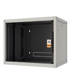 Legrand EVO9U6045P Evoline+ 19" 9U 600x450mm levehető oldallapos üvegajtós egyrészes fali rack szekrény